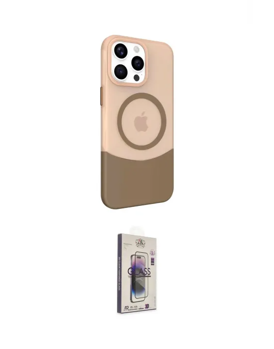 ieg™ iPhone 15 Pro Max Kılıf Çekirdek Asil Özel Seri - Siyah Bilvis 3D Cam Ekran Koruyucu