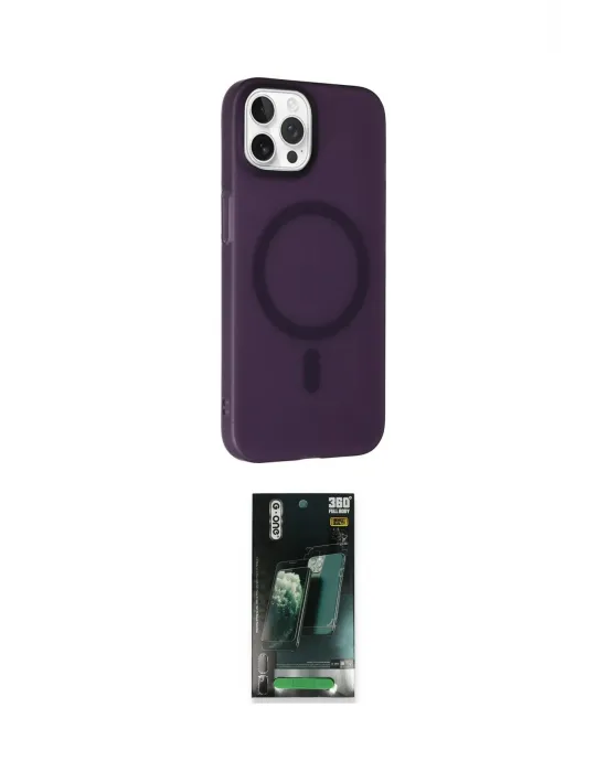 ieg™ iPhone 15 Pro Max Kılıf Çekirdek Modern Prime - Siyah 360 Mat Full Body Arka Koruyucu