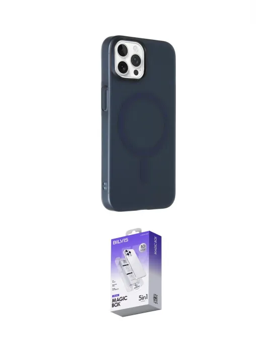 ieg™ iPhone 15 Pro Max Kılıf Çekirdek Modern Prime - Siyah Bilvis 5in1 3D Magic Cam Ekran Koruyucu