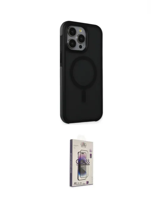 ieg™ iPhone 15 Pro Max Kılıf Çekirdek Yansıma Prime - Siyah Bilvis 3D Cam Ekran Koruyucu