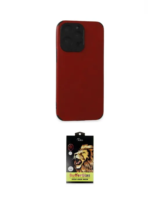 ieg™ iPhone 15 Pro Max Kılıf Doruk Asil Koleksiyonu - Siyah Buffer Cam Ekran Koruyucu