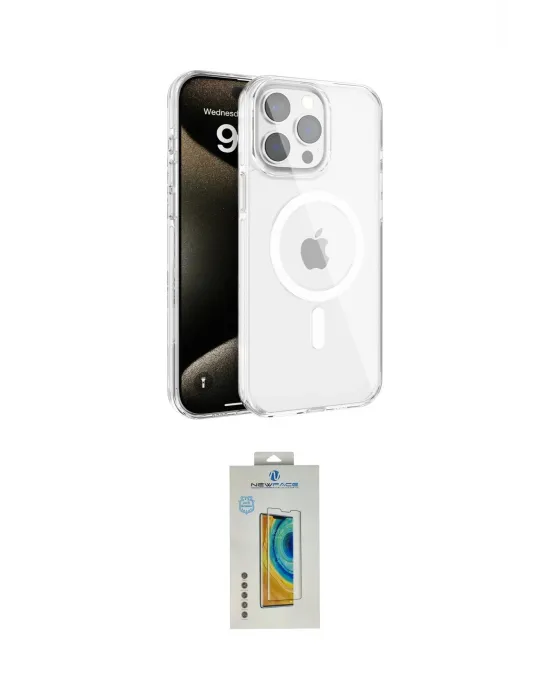 ieg™ iPhone 15 Pro Max Kılıf Doruk Doku Özel Seri - Siyah Polymer Nano Ekran Koruyucu