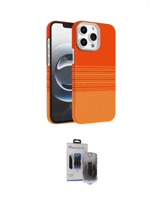 ieg™ iPhone 15 Pro Max Kılıf Doruk Serisi - Siyah Vanessa Magic Hayalet Cam