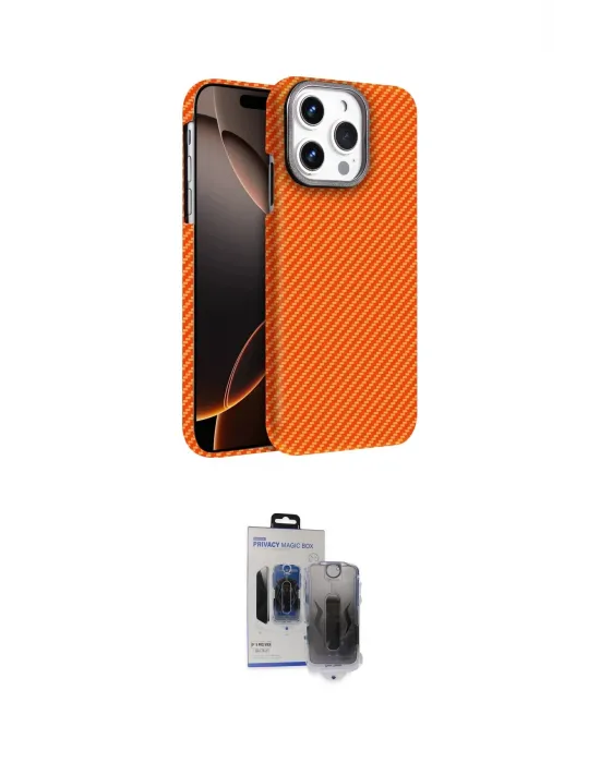 ieg™ iPhone 15 Pro Max Kılıf Doruk Serisi - Siyah Vanessa Magic Hayalet Cam