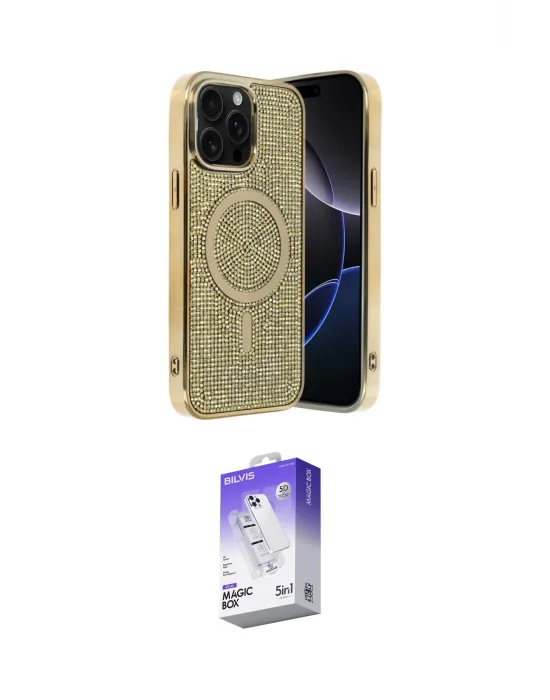 ieg™ iPhone 15 Pro Max Kılıf Eksen Çizgi - Siyah Bilvis 5in1 3D Magic Cam Ekran Koruyucu