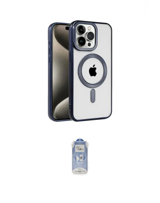 ieg™ iPhone 15 Pro Max Kılıf Eksen Form Koleksiyonu - Siyah Joko Magic 5D Cam