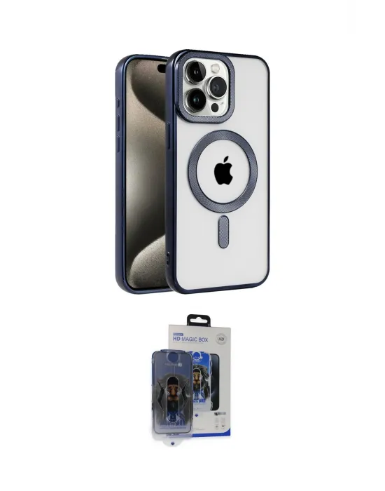 ieg™ iPhone 15 Pro Max Kılıf Eksen Form Koleksiyonu - Siyah Vanessa Magic Cam