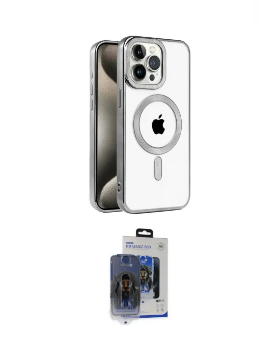 ieg™ iPhone 15 Pro Max Kılıf Eksen Form Koleksiyonu - Siyah Vanessa Magic Cam