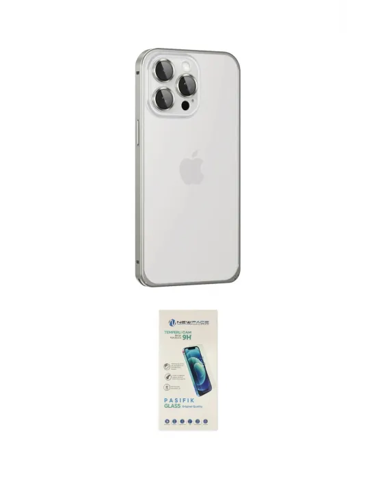 ieg™ iPhone 15 Pro Max Kılıf Eksen Form Serisi - Şeffaf Pasifik Cam Ekran Koruyucu