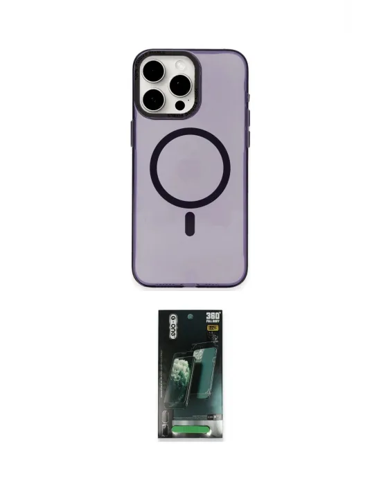 ieg™ iPhone 15 Pro Max Kılıf Eksen Işık Prime - Şeffaf 360 Full Body Arka Koruyucu