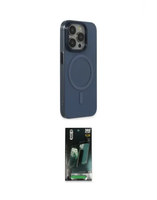 ieg™ iPhone 15 Pro Max Kılıf Eksen Işık Prime - Siyah 360 Mat Full Body Arka Koruyucu