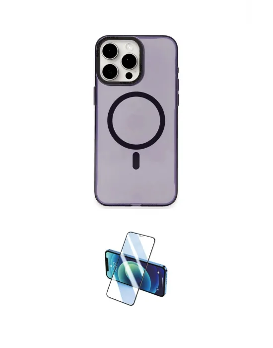 ieg™ iPhone 15 Pro Max Kılıf Eksen Işık Prime - Siyah 3D Antistatik Seramik Nano Ekran Koruyucu