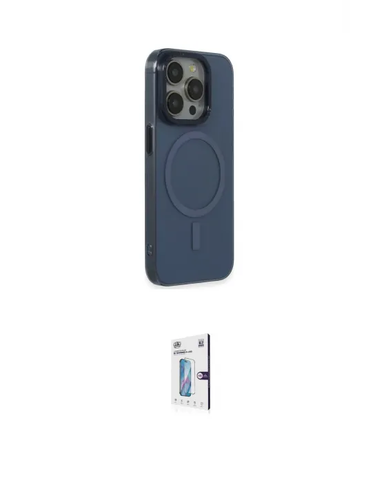 ieg™ iPhone 15 Pro Max Kılıf Eksen Işık Prime - Siyah Bilvis 0.18mm Plus Cam Ekran Koruyucu