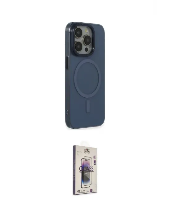 ieg™ iPhone 15 Pro Max Kılıf Eksen Işık Prime - Siyah Bilvis 3D Cam Ekran Koruyucu