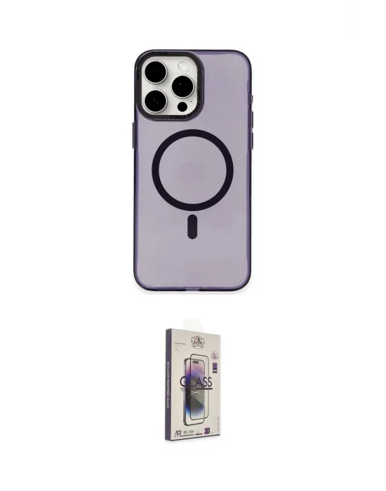 ieg™ iPhone 15 Pro Max Kılıf Eksen Işık Prime - Siyah Bilvis 3D Cam Ekran Koruyucu