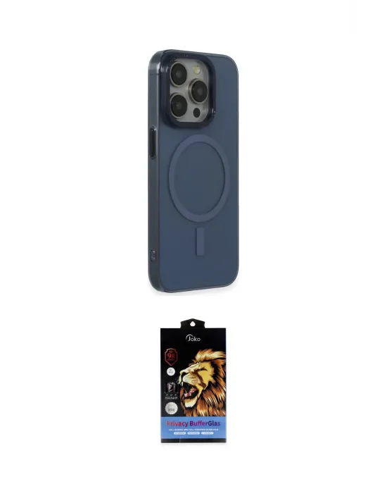 ieg™ iPhone 15 Pro Max Kılıf Eksen Işık Prime - Siyah Buffer Hayalet Cam Ekran Koruyucu