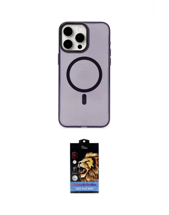 ieg™ iPhone 15 Pro Max Kılıf Eksen Işık Prime - Siyah Buffer Hayalet Cam Ekran Koruyucu