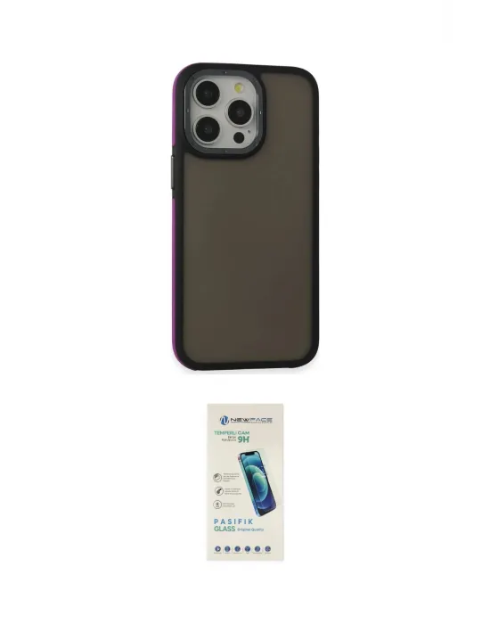 ieg™ iPhone 15 Pro Max Kılıf Eksen Işık - Şeffaf Pasifik Cam Ekran Koruyucu