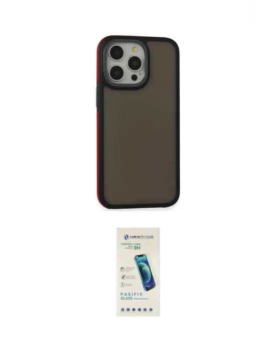 ieg™ iPhone 15 Pro Max Kılıf Eksen Işık - Şeffaf Pasifik Cam Ekran Koruyucu