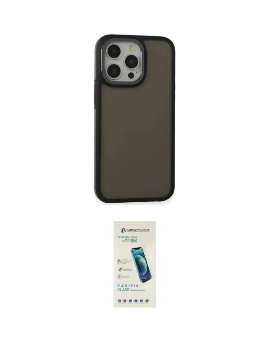 ieg™ iPhone 15 Pro Max Kılıf Eksen Işık - Şeffaf Pasifik Cam Ekran Koruyucu