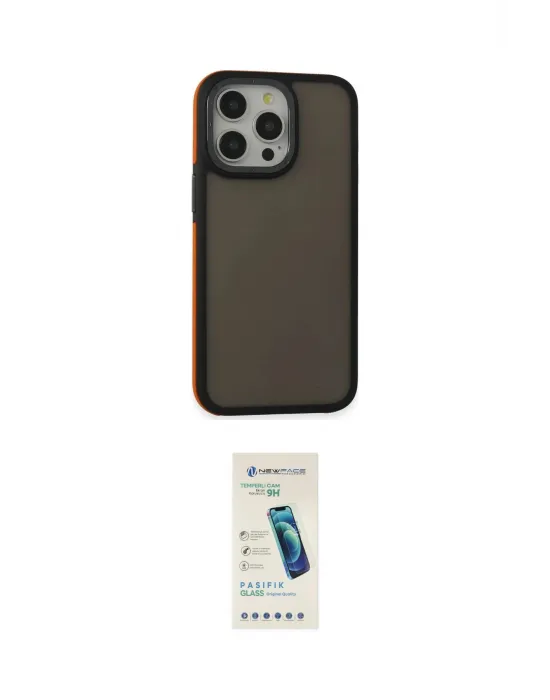 ieg™ iPhone 15 Pro Max Kılıf Eksen Işık - Şeffaf Pasifik Cam Ekran Koruyucu