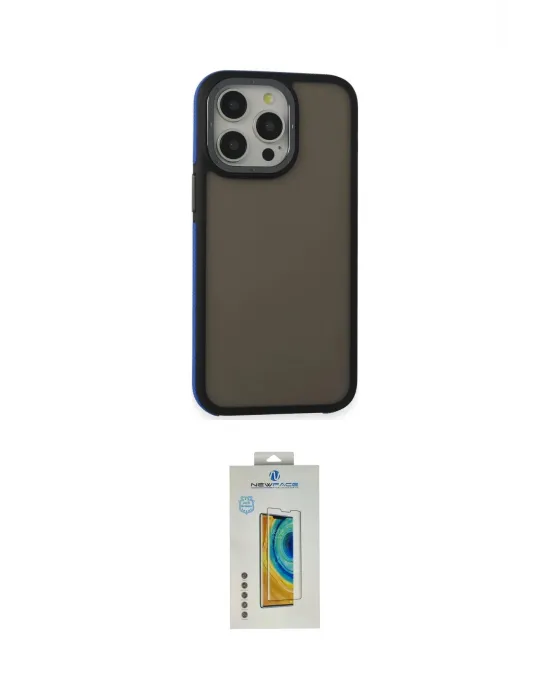 ieg™ iPhone 15 Pro Max Kılıf Eksen Işık - Siyah Polymer Nano Ekran Koruyucu