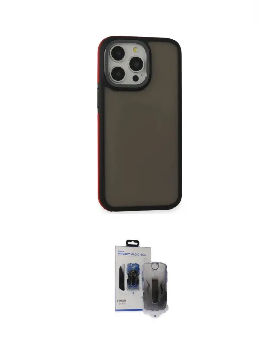 ieg™ iPhone 15 Pro Max Kılıf Eksen Işık - Siyah Vanessa Magic Hayalet Cam