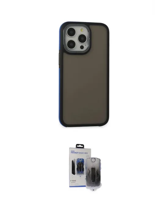 ieg™ iPhone 15 Pro Max Kılıf Eksen Işık - Siyah Vanessa Magic Hayalet Cam