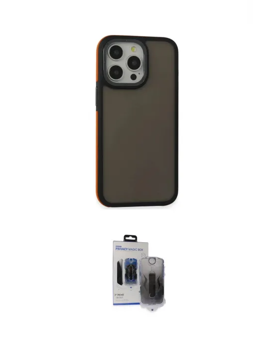 ieg™ iPhone 15 Pro Max Kılıf Eksen Işık - Siyah Vanessa Magic Hayalet Cam