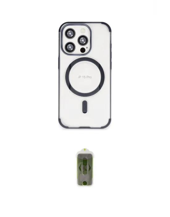 ieg™ iPhone 15 Pro Max Kılıf Eksen Klasik Koleksiyonu - Siyah Joko Magic 5D Hayalet Cam