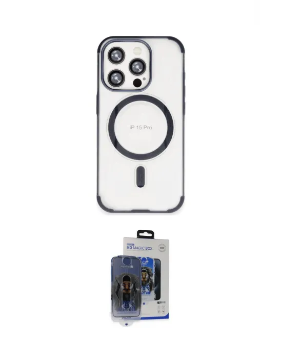 ieg™ iPhone 15 Pro Max Kılıf Eksen Klasik Koleksiyonu - Siyah Vanessa Magic Cam