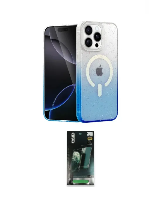 ieg™ iPhone 15 Pro Max Kılıf Eksen Minimal Özel Seri - Siyah 360 Mat Full Body Arka Koruyucu