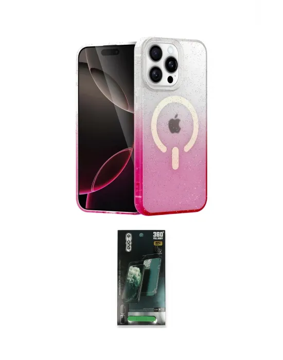 ieg™ iPhone 15 Pro Max Kılıf Eksen Minimal Özel Seri - Siyah 360 Mat Full Body Arka Koruyucu