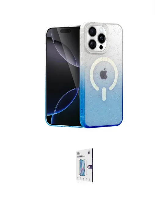 ieg™ iPhone 15 Pro Max Kılıf Eksen Minimal Özel Seri - Siyah Bilvis 0.18mm Plus Cam Ekran Koruyucu