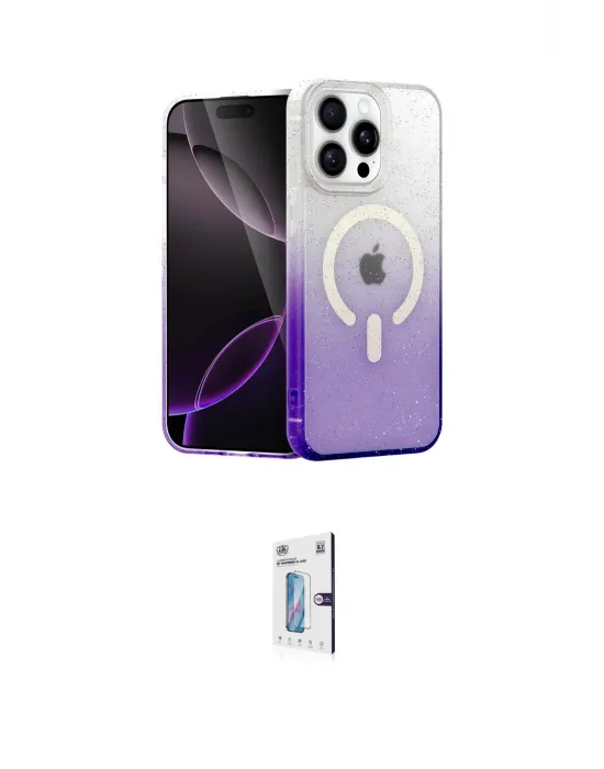 ieg™ iPhone 15 Pro Max Kılıf Eksen Minimal Özel Seri - Siyah Bilvis 0.18mm Plus Cam Ekran Koruyucu