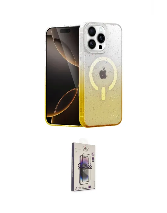 ieg™ iPhone 15 Pro Max Kılıf Eksen Minimal Özel Seri - Siyah Bilvis 3D Cam Ekran Koruyucu