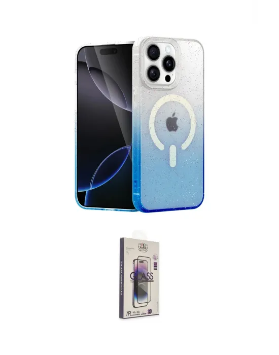 ieg™ iPhone 15 Pro Max Kılıf Eksen Minimal Özel Seri - Siyah Bilvis 3D Cam Ekran Koruyucu