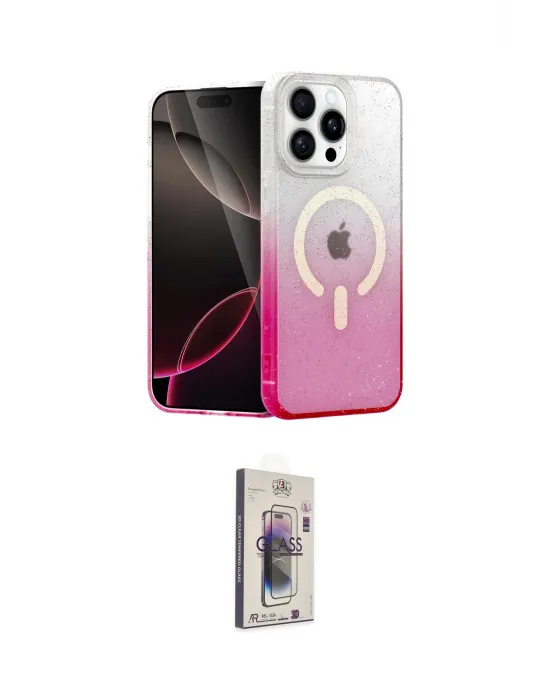 ieg™ iPhone 15 Pro Max Kılıf Eksen Minimal Özel Seri - Siyah Bilvis 3D Cam Ekran Koruyucu