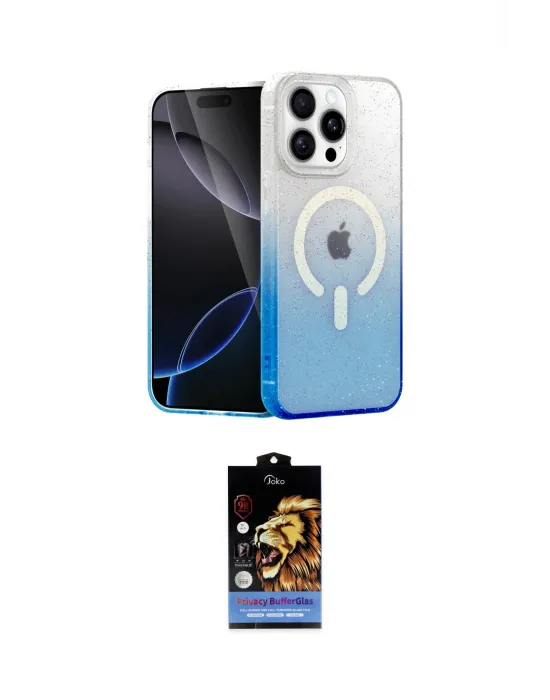 ieg™ iPhone 15 Pro Max Kılıf Eksen Minimal Özel Seri - Siyah Buffer Hayalet Cam Ekran Koruyucu