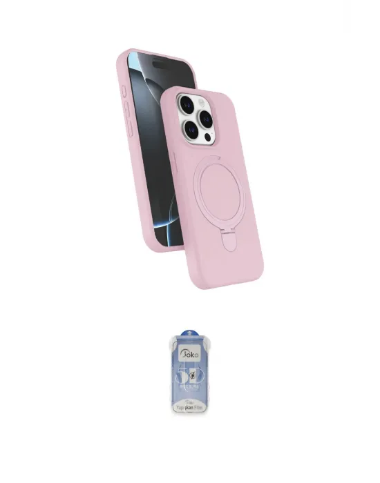 ieg™ iPhone 15 Pro Max Kılıf İz Işık Koleksiyonu - Siyah Joko Magic 5D Cam