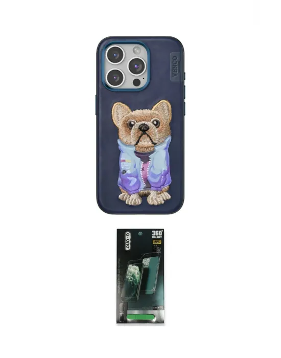 ieg™ iPhone 15 Pro Max Kılıf İz Minimal Koleksiyonu - Şeffaf 360 Full Body Arka Koruyucu