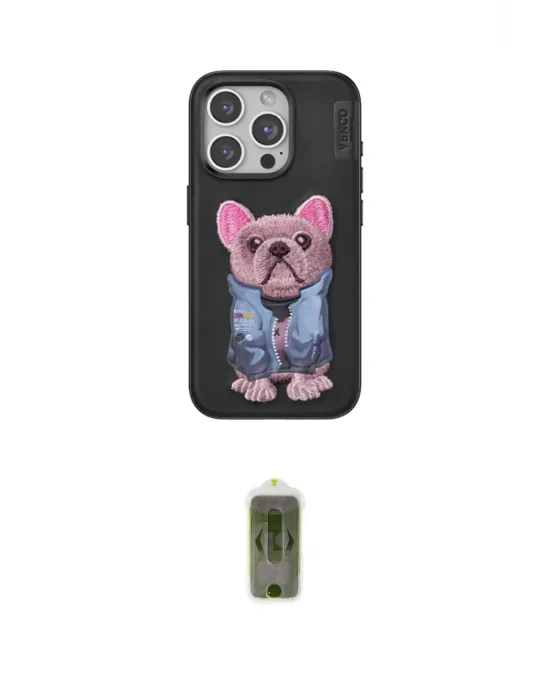 ieg™ iPhone 15 Pro Max Kılıf İz Minimal Koleksiyonu - Siyah Joko Magic 5D Hayalet Cam