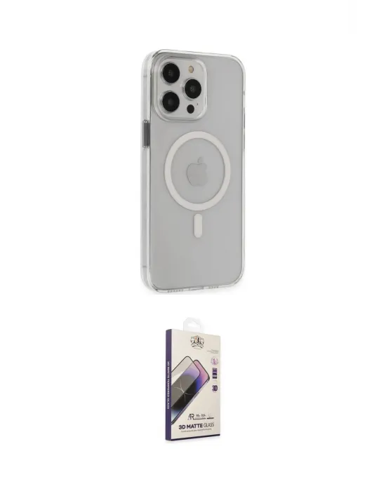 ieg™ iPhone 15 Pro Max Kılıf Kıvılcım Asil Özel Seri - Siyah Bilvis 3D Mat Cam Ekran Koruyucu
