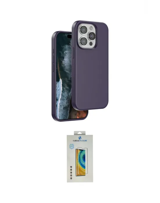 ieg™ iPhone 15 Pro Max Kılıf Kıvılcım Çizgi Serisi - Siyah Polymer Nano Ekran Koruyucu