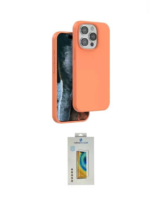 ieg™ iPhone 15 Pro Max Kılıf Kıvılcım Çizgi Serisi - Siyah Polymer Nano Ekran Koruyucu