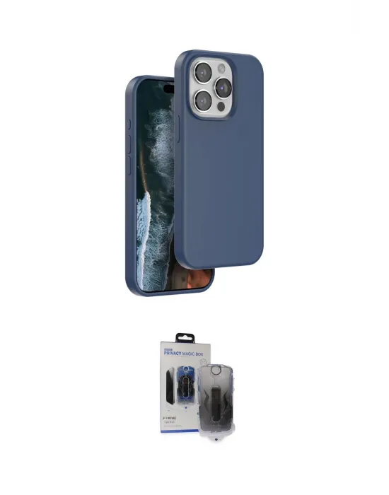 ieg™ iPhone 15 Pro Max Kılıf Kıvılcım Çizgi Serisi - Siyah Vanessa Magic Hayalet Cam