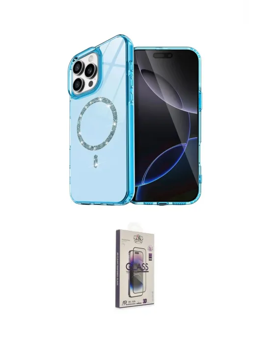 ieg™ iPhone 15 Pro Max Kılıf Kıvılcım Form Prime - Siyah Bilvis 3D Cam Ekran Koruyucu