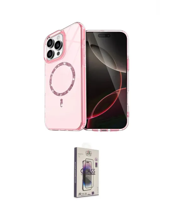ieg™ iPhone 15 Pro Max Kılıf Kıvılcım Form Prime - Siyah Bilvis 3D Cam Ekran Koruyucu
