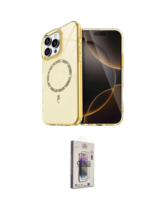 ieg™ iPhone 15 Pro Max Kılıf Kıvılcım Form Prime - Siyah Bilvis 3D Cam Ekran Koruyucu