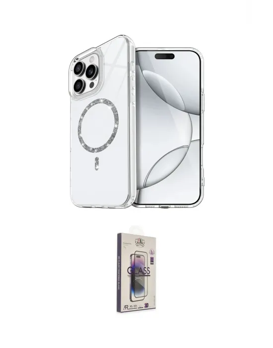 ieg™ iPhone 15 Pro Max Kılıf Kıvılcım Form Prime - Siyah Bilvis 3D Cam Ekran Koruyucu